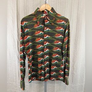 Vintage Abstract Pattern Knit Shirt